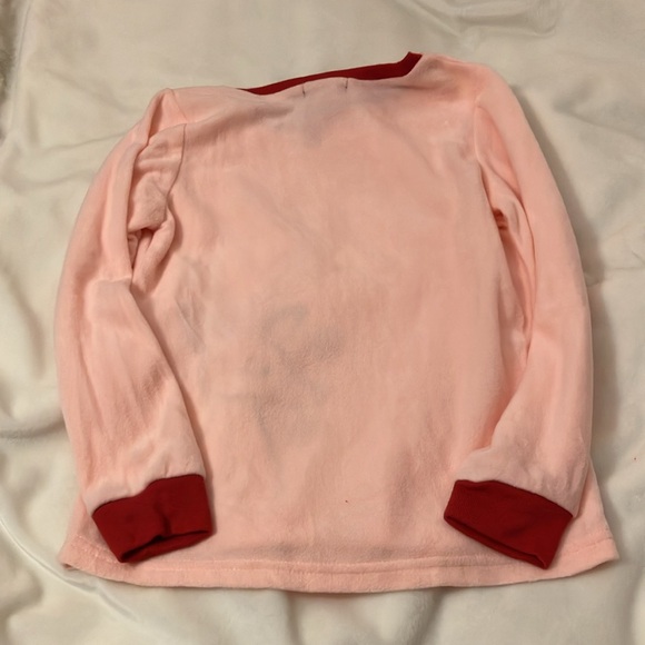 NWOT cuddle duds girls 10/12 fleece pajama set flame resistant pink/red - Picture 4 of 7